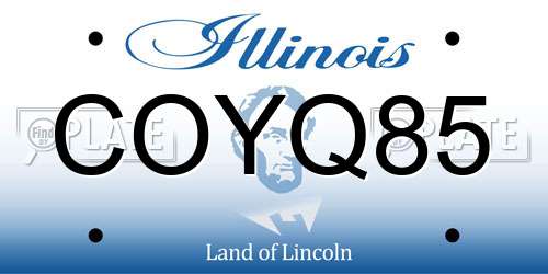 COYQ85 Illinois License Plate