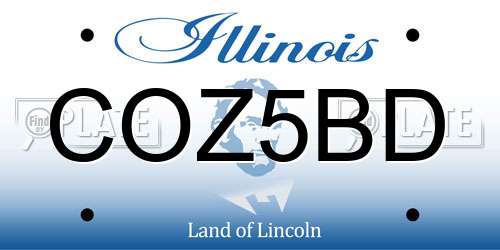 COZ5BD Illinois License Plate