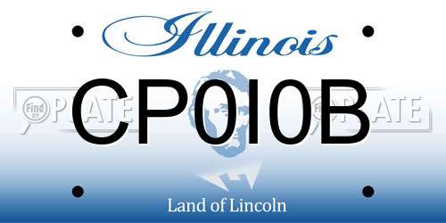 CP0I0B Illinois License Plate