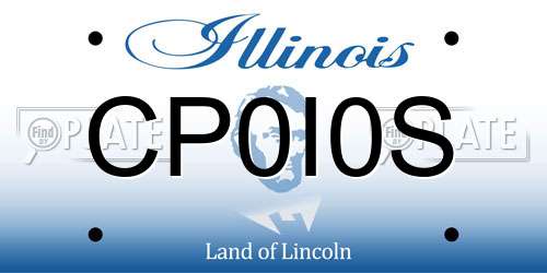 CP0I0S Illinois License Plate