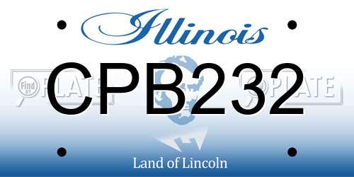 CPB232 Illinois License Plate
