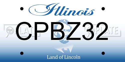 CPBZ32 Illinois License Plate