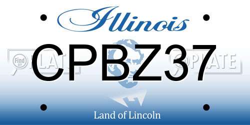 CPBZ37 Illinois License Plate