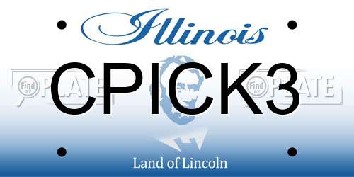 CPICK3 Illinois License Plate