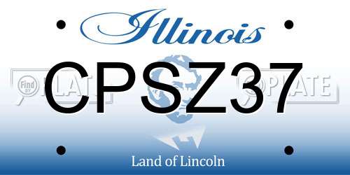CPSZ37 Illinois License Plate