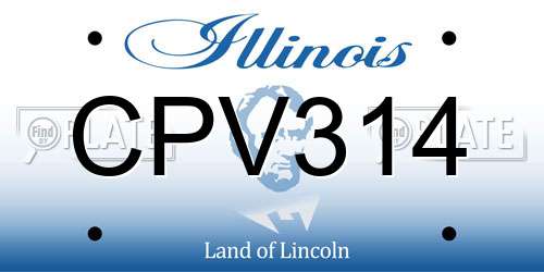 CPV314 Illinois License Plate