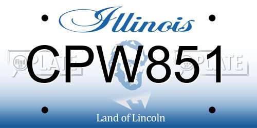 CPW851 Illinois License Plate
