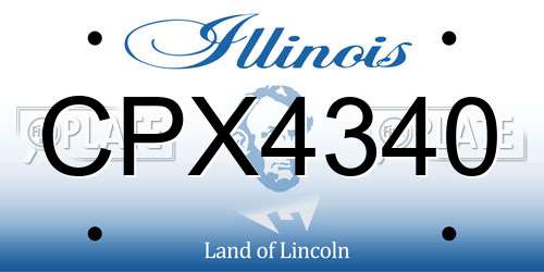 CPX4340 Illinois License Plate