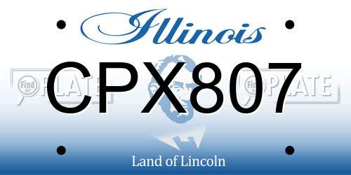 CPX807 Illinois License Plate