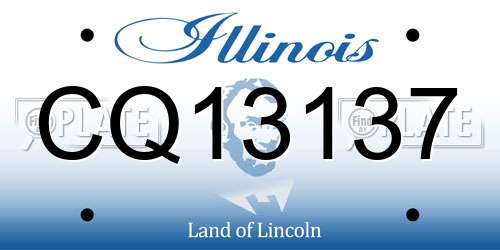 CQ13137 Illinois License Plate