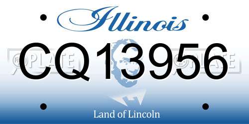 CQ13956 Illinois License Plate
