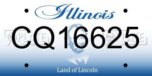 CQ16625 Illinois License Plate
