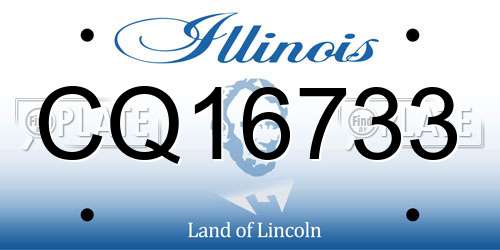 CQ16733 Illinois License Plate
