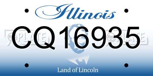 CQ16935 Illinois License Plate