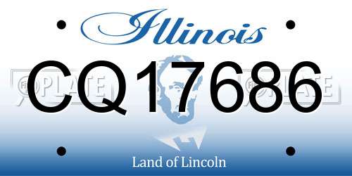 CQ17686 Illinois License Plate