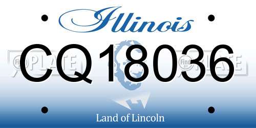 CQ18036 Illinois License Plate
