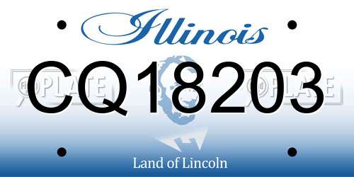 CQ18203 Illinois License Plate