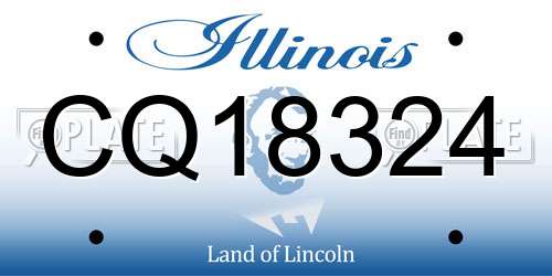 CQ18324 Illinois License Plate