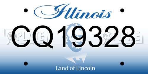CQ19328 Illinois License Plate