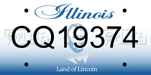 CQ19374 Illinois License Plate