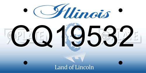 CQ19532 Illinois License Plate