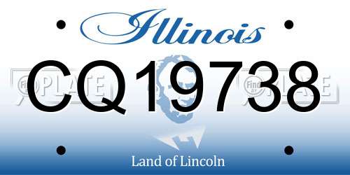 CQ19738 Illinois License Plate