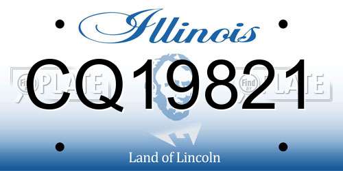 CQ19821 Illinois License Plate