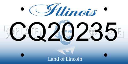 CQ20235 Illinois License Plate