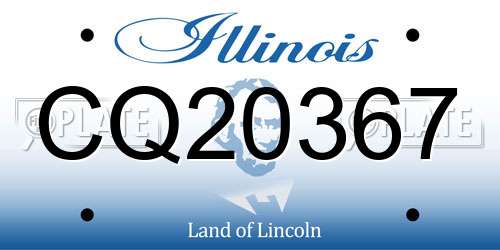 CQ20367 Illinois License Plate