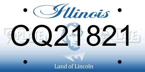 CQ21821 Illinois License Plate