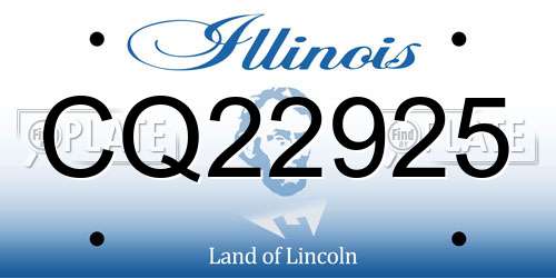CQ22925 Illinois License Plate