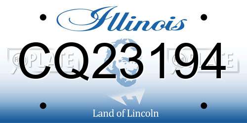 CQ23194 Illinois License Plate