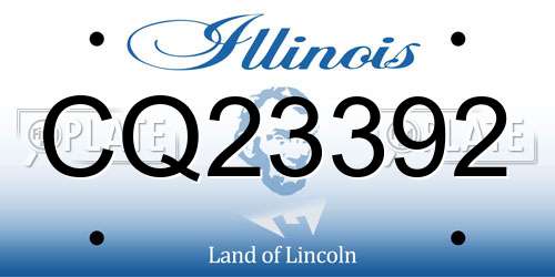 CQ23392 Illinois License Plate