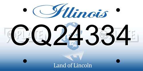 CQ24334 Illinois License Plate