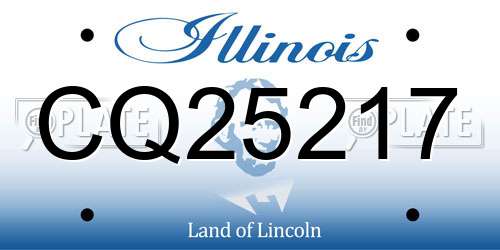 CQ25217 Illinois License Plate