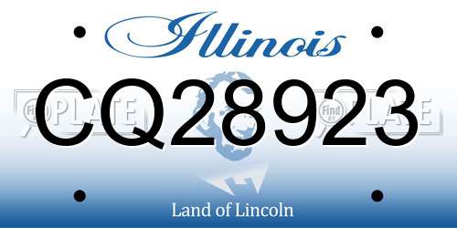 CQ28923 Illinois License Plate