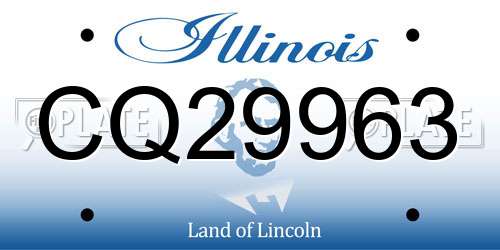 CQ29963 Illinois License Plate