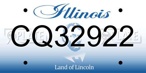 CQ32922 Illinois License Plate