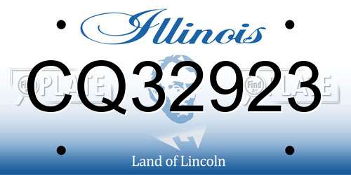 CQ32923 Illinois License Plate