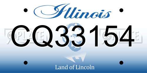 CQ33154 Illinois License Plate