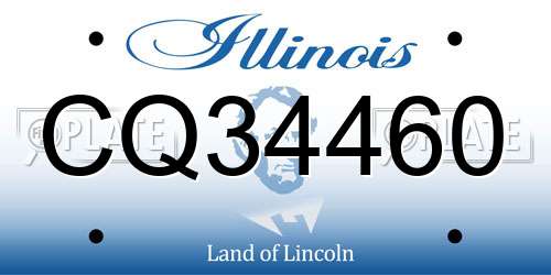 CQ34460 Illinois License Plate