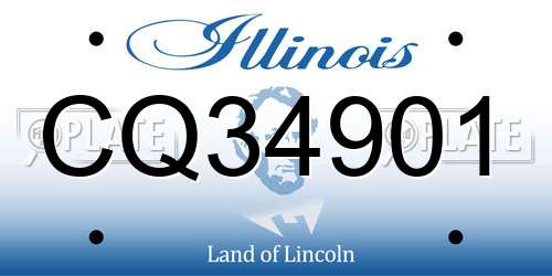 CQ34901 Illinois License Plate