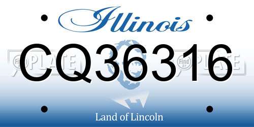 CQ36316 Illinois License Plate
