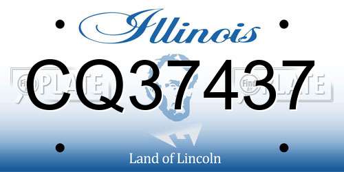 CQ37437 Illinois License Plate