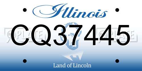 CQ37445 Illinois License Plate