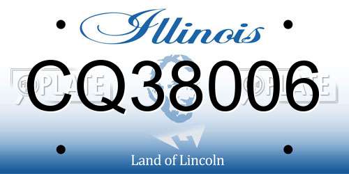 CQ38006 Illinois License Plate