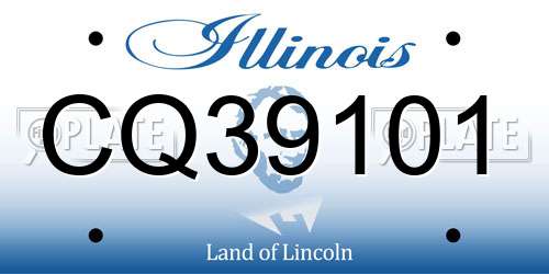 CQ39101 Illinois License Plate