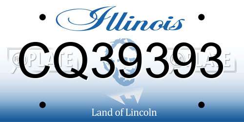 CQ39393 Illinois License Plate