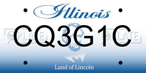 CQ3G1C Illinois License Plate