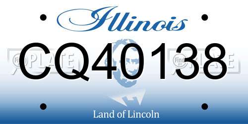 CQ40138 Illinois License Plate